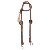 New! Showman Argentina Cow Leather Smoky Rawhide One Ear Headstall - Country Scene Saddlery and Pet Supplies