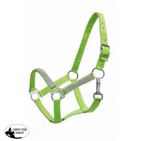 2Ply Medium/large Pony Size Nylon Halter With Crystal Noseband And Cheeks. / Lime