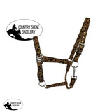 New! 2Ply Nylon Horse Sized Halter Brown Cheetah