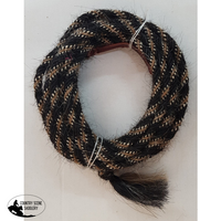 New! 3/8 Horsehair Mecate Black W/bucksin & White Accents