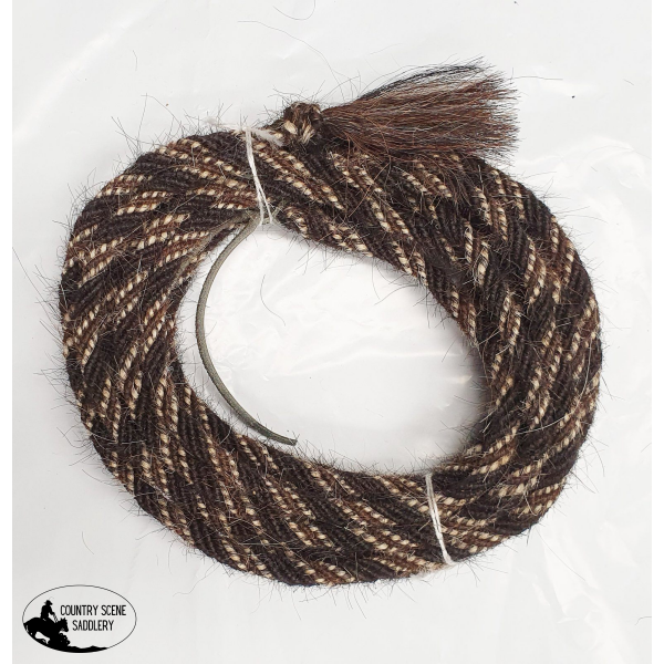 New! 3/8 Horsehair Mecate Black W/choc & Cream Accents