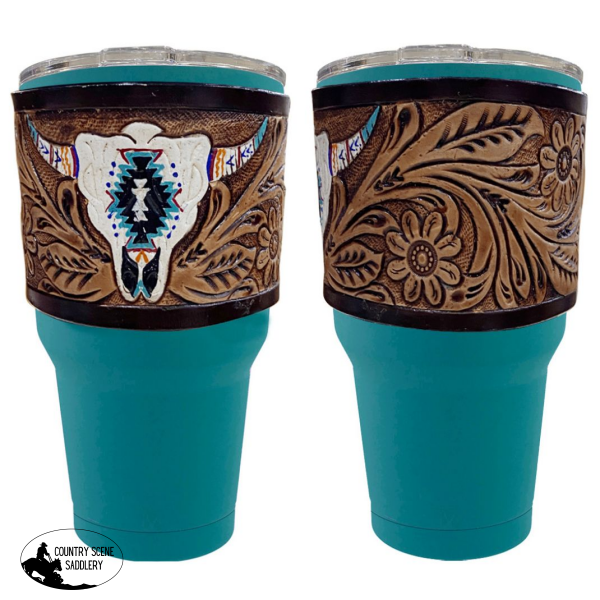 30 Oz Insulated Teal/Floral Tumbler Giftware