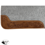 30" x 32" Contoured Felt Saddle Pad with Tooled Top Grain Wear Leathers - Country Scene Saddlery and Pet Supplies