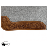 30" x 32" Contoured Felt Saddle Pad with Tooled Top Grain Wear Leathers - Country Scene Saddlery and Pet Supplies