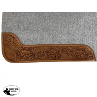 30 X 32 Contoured Felt Saddle Pad With Tooled Top Grain Wear Leathers Western