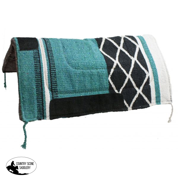 30 X Diamond Design Acrylic Top Saddle Pad Teal (Out) Pads & Blankets