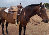 15" Double T Basket weave and Floral Tooled Barrel Style Saddle. - Country Scene Saddlery and Pet Supplies