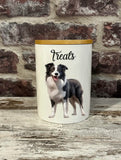 New! Dog Treat Canister - Border Collie - Country Scene Saddlery and Pet Supplies