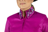 New! Shiloh Crystaled Taffy Show Blouse, Fuchsia - Country Scene Saddlery and Pet Supplies