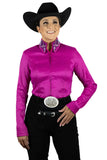 New! Shiloh Crystaled Taffy Show Blouse, Fuchsia - Country Scene Saddlery and Pet Supplies