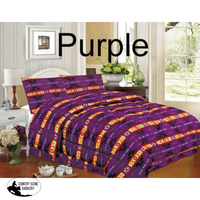 4 Piece King Size Southwest Design Luxury Comforter Set. Purple