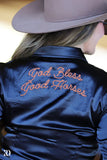 GOD BLESS GOOD HORSES SATIN PERFORMANCE RODEO SHIRT - Country Scene Saddlery and Pet Supplies