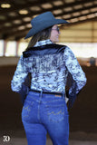 GIDDY UP SATIN & FRINGE PERFORMANCE RODEO SHIRT - Country Scene Saddlery and Pet Supplies
