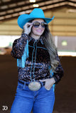 LEOPARD & FRINGE VELVET PERFORMANCE RODEO SHIRT - Country Scene Saddlery and Pet Supplies