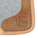 New! Showman Felt Bottom Saddle Pad with Hand Tooled Hair on Argentina Cowhide and Laser Etched Praying Cowboy - Country Scene Saddlery and Pet Supplies