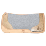 New! Showman Felt Bottom Saddle Pad with Hand Tooled Hair on Argentina Cowhide and Laser Etched Barrel Racer - Country Scene Saddlery and Pet Supplies