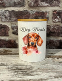 New! Dog Treat Canister - Dachshund - Country Scene Saddlery and Pet Supplies