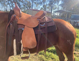 Double S 2 Tone Combination Ranch Saddle, Cutter. 6.5 inch wide - Country Scene Saddlery and Pet Supplies