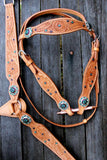 CSS Sunflower tooled Tackset- B - Country Scene Saddlery and Pet Supplies