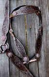 CSS Floral Tooled Headstall and Breastcollar - Country Scene Saddlery and Pet Supplies