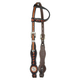 New! Schneiders® One Ear Diamond Tooled Silver Concho Ranch Headstall - Country Scene Saddlery and Pet Supplies