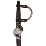 New! One Ear Silver Wave Two-Tone Show Headstall - Country Scene Saddlery and Pet Supplies