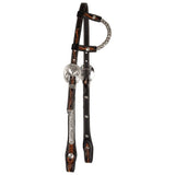 New! One Ear Silver Wave Two-Tone Show Headstall - Country Scene Saddlery and Pet Supplies