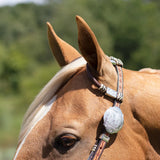 New! Schneiders® Two Ear Tooled Show Headstall with Rawhide Accents - Country Scene Saddlery and Pet Supplies