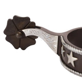 New! Schneiders® Star Studded Black Steel Cloverleaf Spurs - Country Scene Saddlery and Pet Supplies