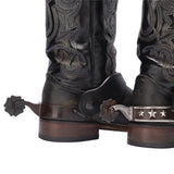 New! Schneiders® Star Studded Black Steel Cloverleaf Spurs - Country Scene Saddlery and Pet Supplies