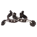 New! Schneiders® Star Studded Black Steel Cloverleaf Spurs - Country Scene Saddlery and Pet Supplies