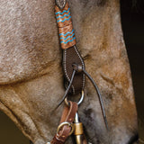 New!Schneiders® Turquoise Rawhide Rolled One Ear Headstall - Country Scene Saddlery and Pet Supplies