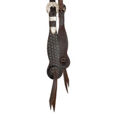 New! Billy Royal® Limited Edition Basketweave Shaped Cheek Two-Ear Ranch Headstall - spur strap