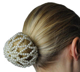 New! Pearl Hair Bun Net - with Crystals