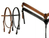 New1 Leather buck stitched headstall and breastcollar.