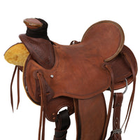 New! Showman Signature Series Roughout Wade Roper Saddle - 15, 16, 17 Inch