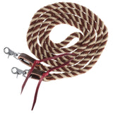 New! Showman Rustic Mocha Mohair Contest Reins - 8 Ft - Country Scene Saddlery and Pet Supplies
