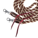 New! Showman Rustic Mocha Mohair Contest Reins - 8 Ft - Country Scene Saddlery and Pet Supplies