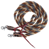 New! Showman Dust & Denim Mohair Contest Reins - 8 Ft - Country Scene Saddlery and Pet Supplies
