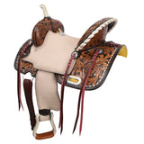 New! Double T Primrose Barrel Style Saddle - 13 Inch 7 inch full bar - Country Scene Saddlery and Pet Supplies