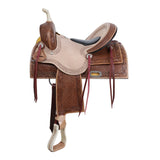 New! Double T Amber Gold Barrel Style Saddle - 15 Inch - Country Scene Saddlery and Pet Supplies