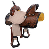 New! Double T Regal Bloom Barrel Style Saddle - 13 Inch - Country Scene Saddlery and Pet Supplies