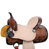 New! Double T Regal Bloom Barrel Style Saddle - 13 Inch - Country Scene Saddlery and Pet Supplies