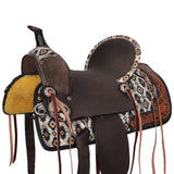 New! Double T Aztec Sunstone Barrel Style Saddle