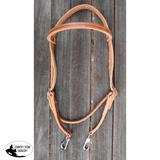 5637 American Made Browband Harness Leather Headstall with Snaps. Made in USA. - Western Reins