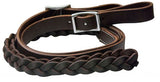 One piece leather braided middle roping rein - Country Scene Saddlery and Pet Supplies