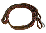 Showman ® Miracle Braid leather contest/roping rein with buckles. - Country Scene Saddlery and Pet Supplies