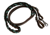 Showman ® Miracle Braid leather contest/roping rein with buckles. - Country Scene Saddlery and Pet Supplies