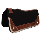 New! Showman 31" x 32" Starry Hide Contoured Black Felt Saddle Pad - Country Scene Saddlery and Pet Supplies