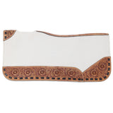 New! Showman 31" x 32" Ivory Contoured Felt Saddle Pad